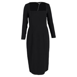 Emilia Wickstead Erletta Double  Crepe Midi Dress in Black Polyester